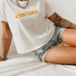 White CHICANA Crop Top